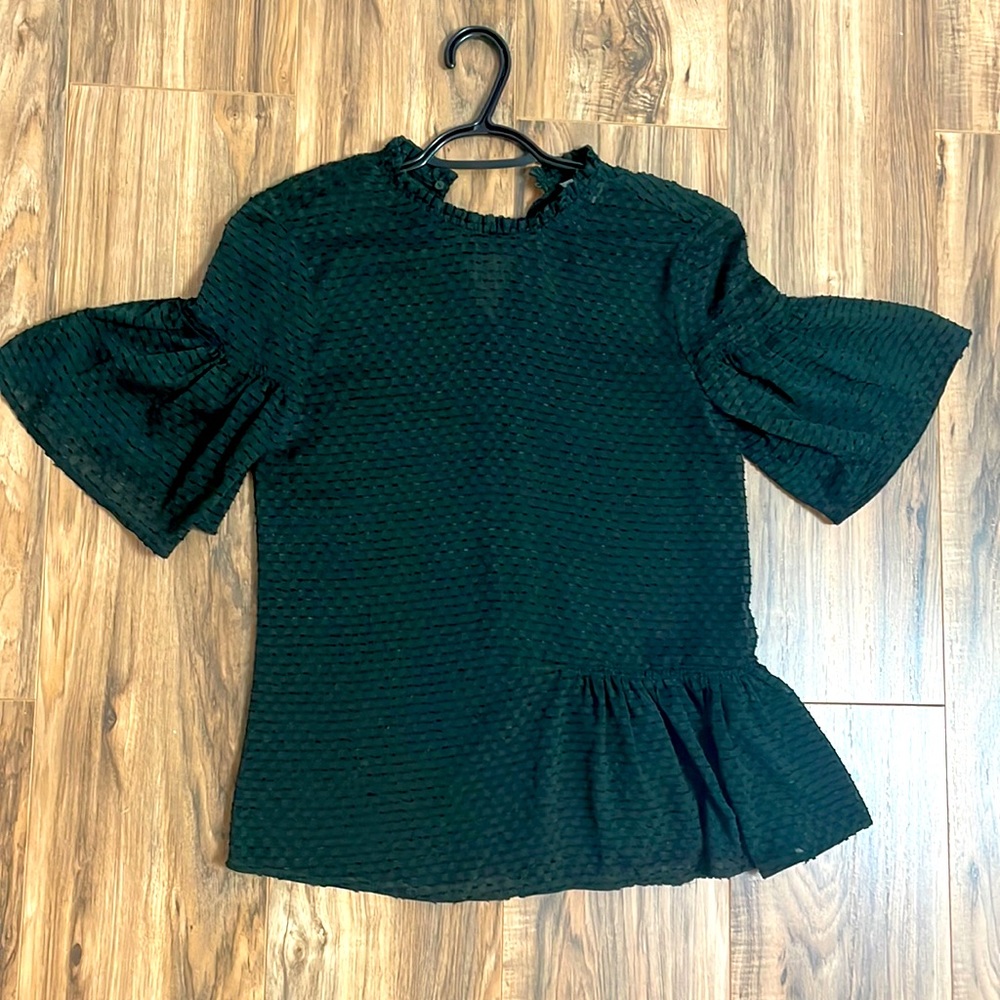 H&M ocassion dark green blouse